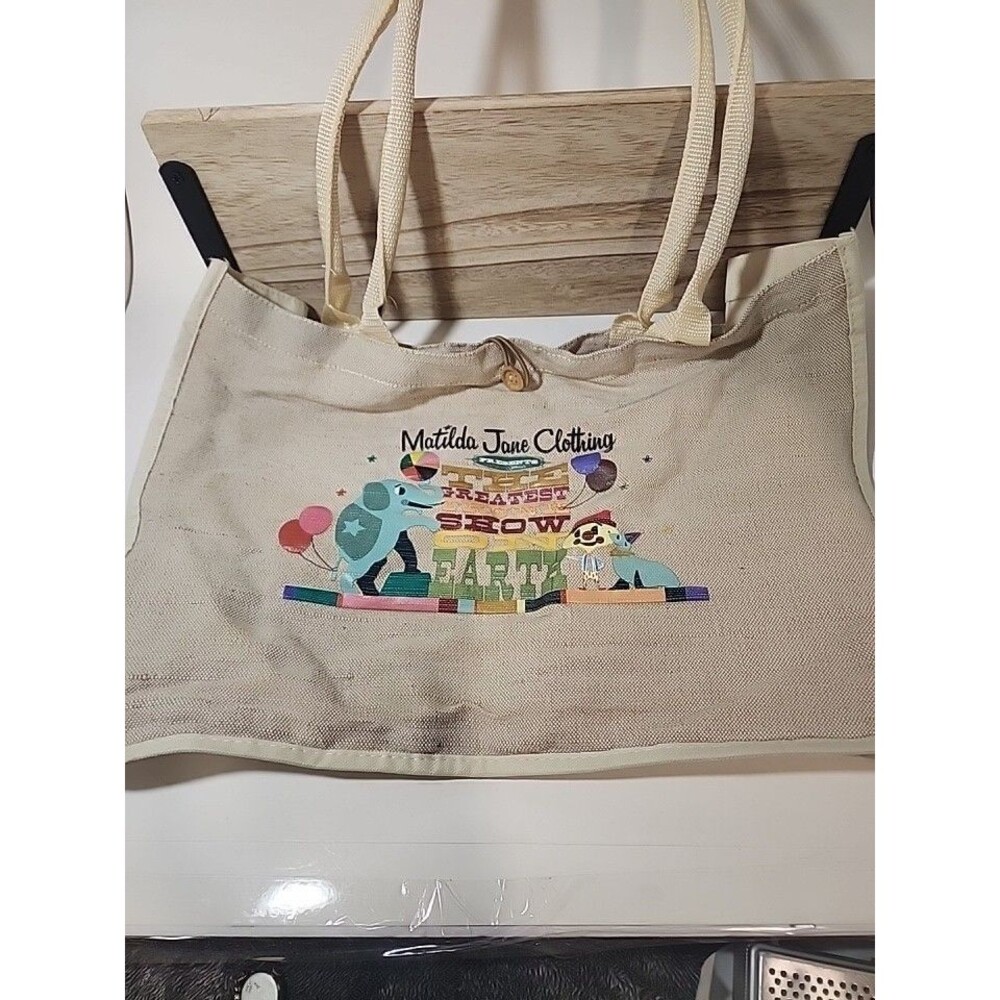 MATILDA JANE CLOTHING RARE THE GREATEST TRUNK SHOW ON EARTH BAG TOTE CANVAS